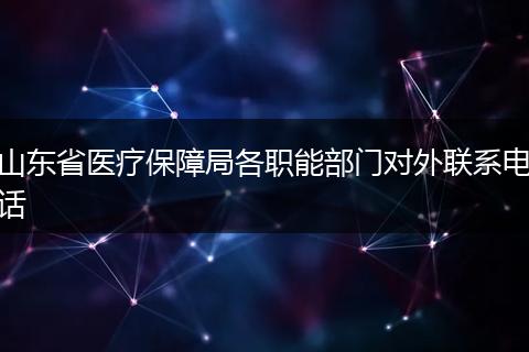 山东省医疗保障局各职能部门对外联系电话