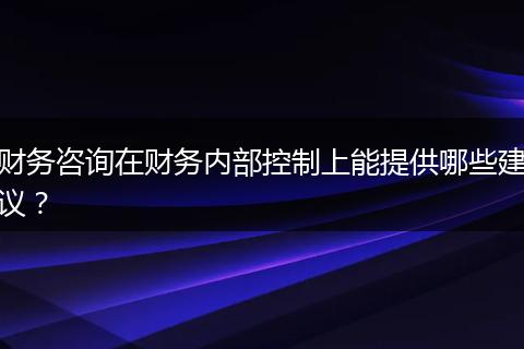 财务咨询在财务内部控制上能提供哪些建议？