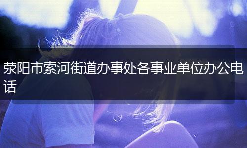荥阳市索河街道办事处各事业单位办公电话