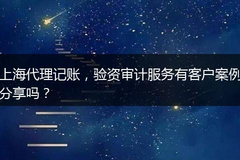 上海代理记账，验资审计服务有客户案例分享吗？