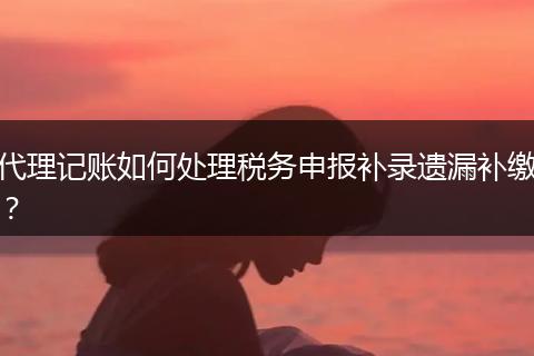代理记账如何处理税务申报补录遗漏补缴?