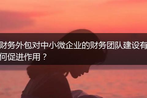财务外包对中小微企业的财务团队建设有何促进作用？