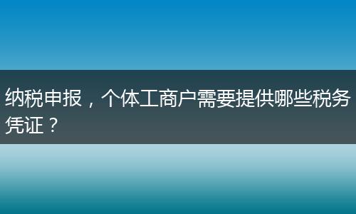 纳税申报，个体工商户需要提供哪些税务凭证？