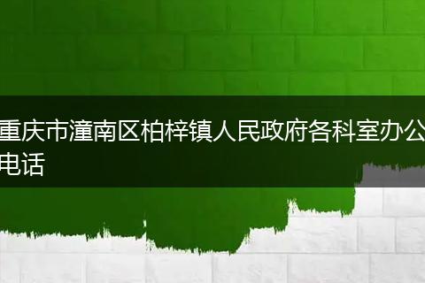 重庆市潼南区柏梓镇人民政府各科室办公电话