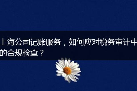 上海公司记账服务,如何应对税务审计中的合规检查?