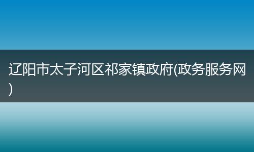 辽阳市太子河区祁家镇政府(政务服务网)