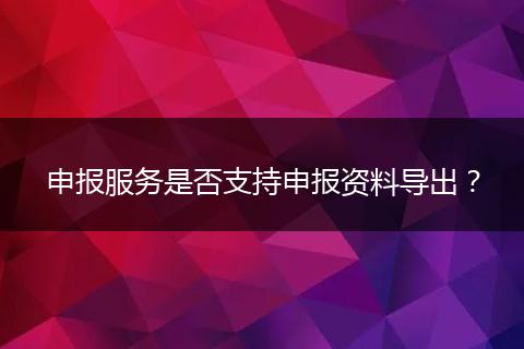 申报服务是否支持申报资料导出?