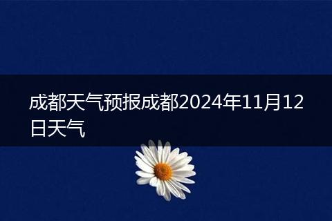 成都天气预报成都2024年11月12日天气