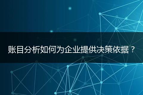 账目分析如何为企业提供决策依据？