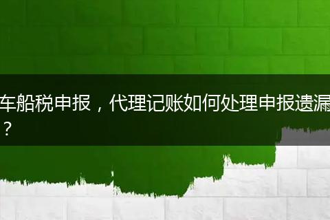 车船税申报，代理记账如何处理申报遗漏？