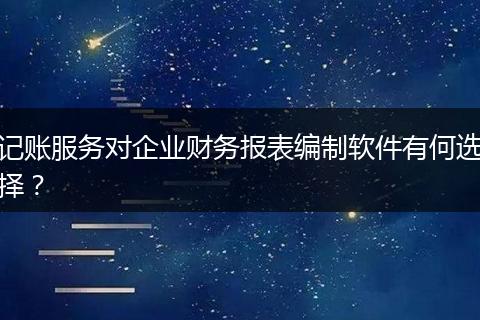 记账服务对企业财务报表编制软件有何选择？