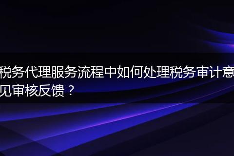 税务代理服务流程中如何处理税务审计意见审核反馈？