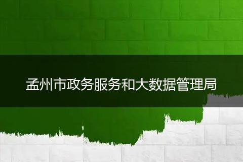 孟州市政务服务和大数据管理局