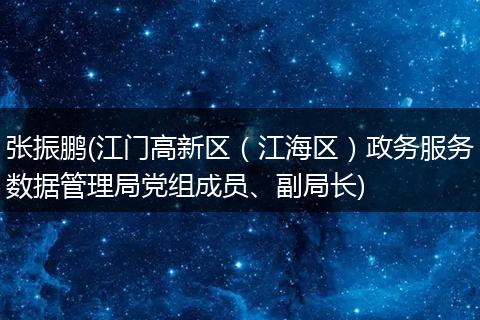 张振鹏(江门高新区（江海区）政务服务数据管理局党组成员、副局长)
