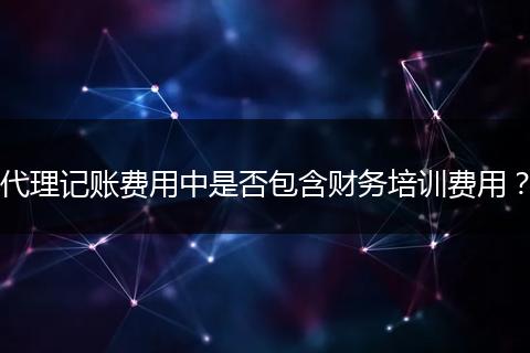 代理记账费用中是否包含财务培训费用？