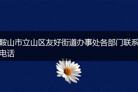 鞍山市立山区友好街道办事处各部门联系电话