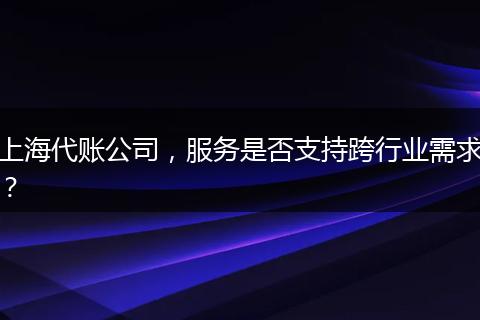 上海代账公司，服务是否支持跨行业需求？