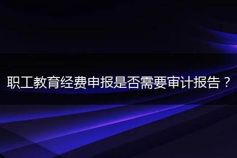 职工教育经费申报是否需要审计报告?