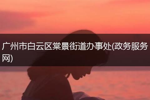 广州市白云区棠景街道办事处(政务服务网)