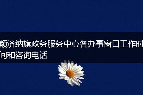 额济纳旗政务服务中心各办事窗口工作时间和咨询电话
