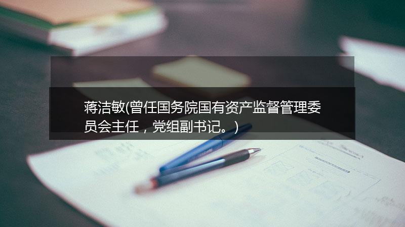 蒋洁敏(曾任国务院国有资产监督管理委员会主任，党组副书记。)