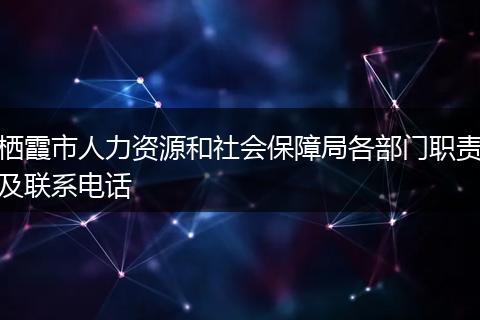 栖霞市人力资源和社会保障局各部门职责及联系电话