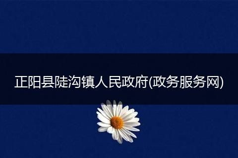 正阳县陡沟镇人民政府(政务服务网)