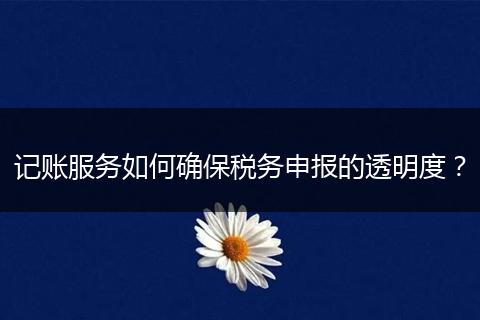 记账服务如何确保税务申报的透明度?