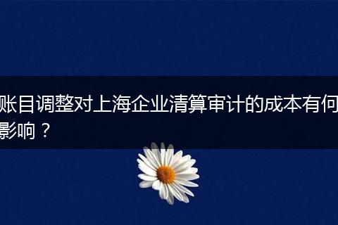 账目调整对上海企业清算审计的成本有何影响?