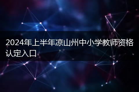 2024年上半年凉山州中小学教师资格认定入口
