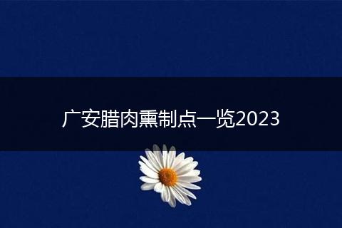 广安腊肉熏制点一览2023