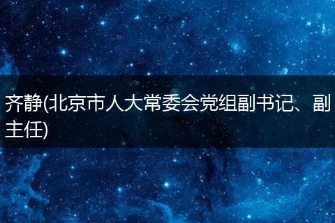 齐静(北京市人大常委会党组副书记、副主任)
