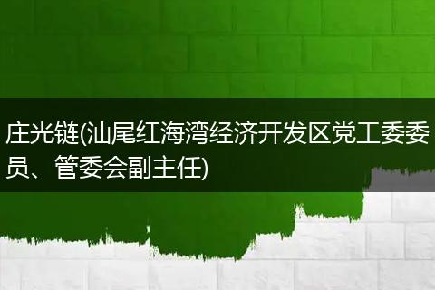 庄光链(汕尾红海湾经济开发区党工委委员、管委会副主任)