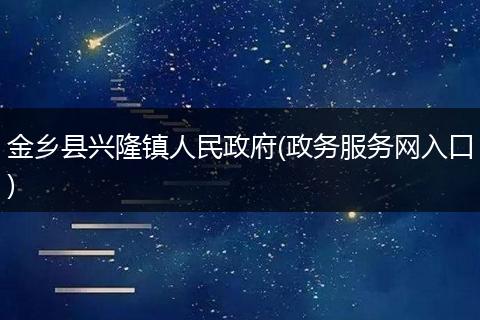 金乡县兴隆镇人民政府(政务服务网入口)