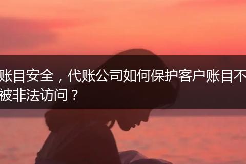 账目安全,代账公司如何保护客户账目不被非法访问?