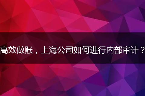 高效做账,上海公司如何进行内部审计?
