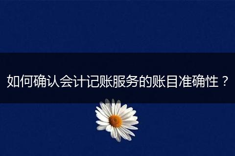 如何确认会计记账服务的账目准确性?