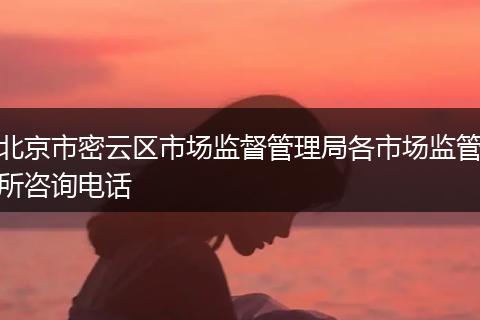 北京市密云区市场监督管理局各市场监管所咨询电话
