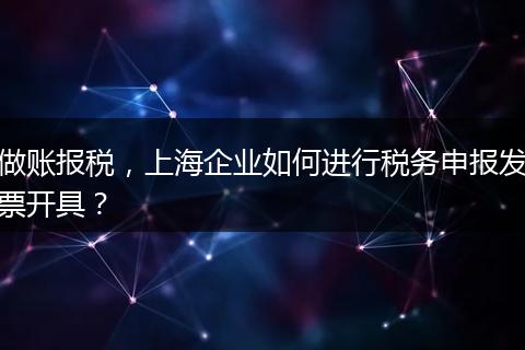 做账报税,上海企业如何进行税务申报发票开具?