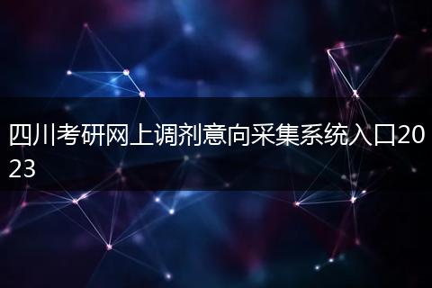 四川考研网上调剂意向采集系统入口2023