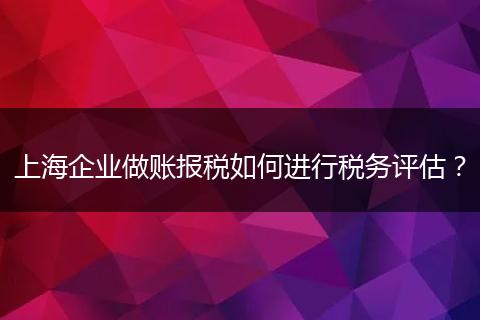 上海企业做账报税如何进行税务评估?