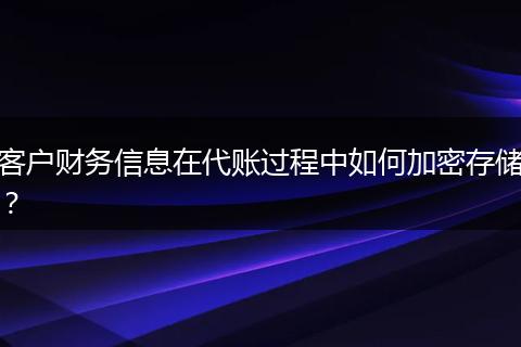 客户财务信息在代账过程中如何加密存储?
