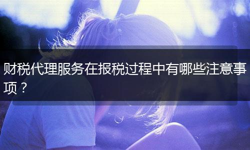 财税代理服务在报税过程中有哪些注意事项?