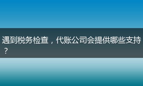 遇到税务检查,代账公司会提供哪些支持?