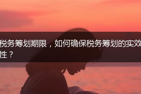 税务筹划期限,如何确保税务筹划的实效性?