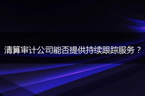 清算审计公司能否提供持续跟踪服务？