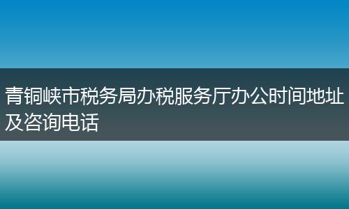 青铜峡市税务局办税服务厅办公时间地址及咨询电话