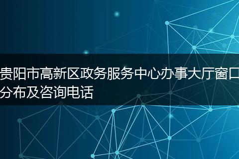 贵阳市高新区政务服务中心办事大厅窗口分布及咨询电话