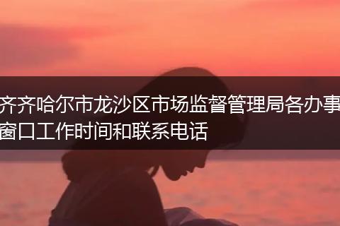 齐齐哈尔市龙沙区市场监督管理局各办事窗口工作时间和联系电话