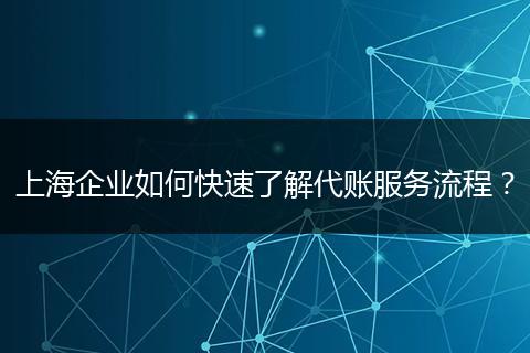 上海企业如何快速了解代账服务流程?